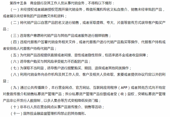 事关银行代销业务!11类行为被划红线,不得简单依据过往业绩高低展示排序 第1张 事关银行代销业务!11类行为被划红线,不得简单依据过往业绩高低展示排序 第1张