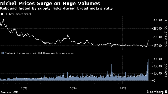 镍价飙升10% 投资者买盘推动金属价格普遍上扬  第1张